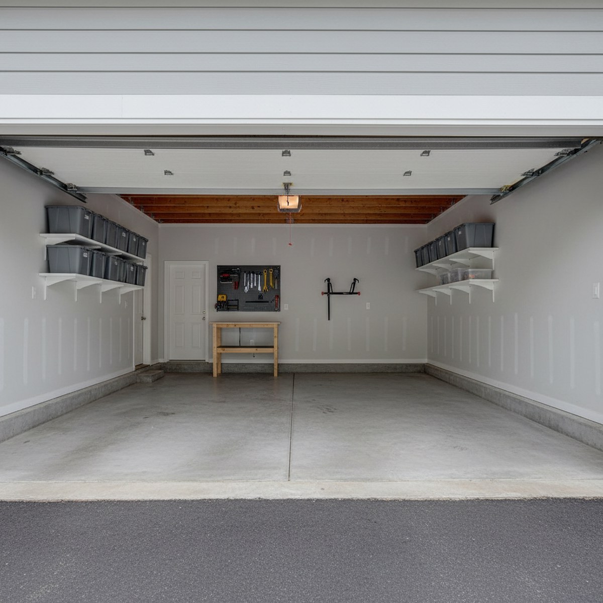 Eagle ID home garage cleared and swept clean after junk removal