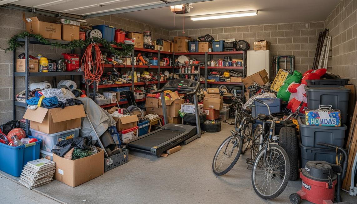 A residential garage cleanout in progress, Boise Junk Pros